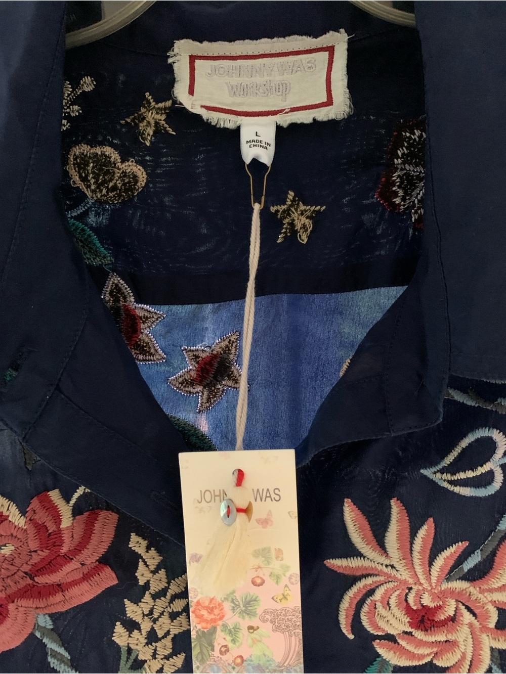 Johnny Was Navy Embroidered Floral Dress - Picture 3 of 8